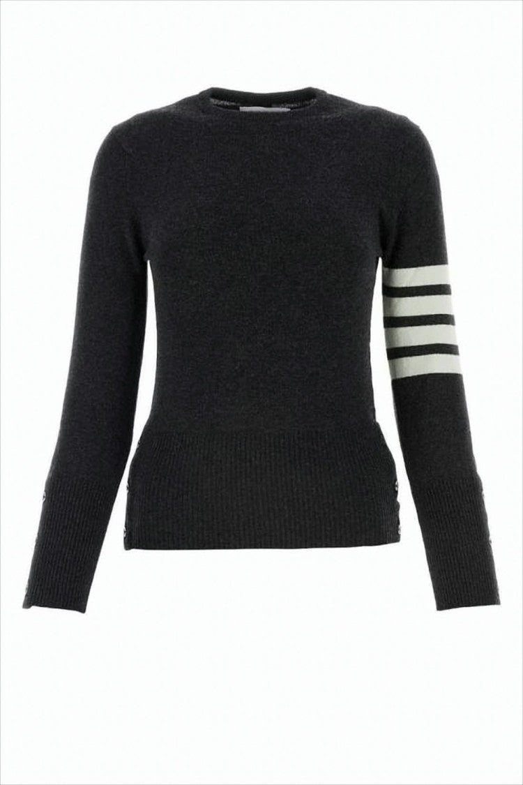 Thom Browne Finely Knit Cashmere Sweater With Distinctive Stripes