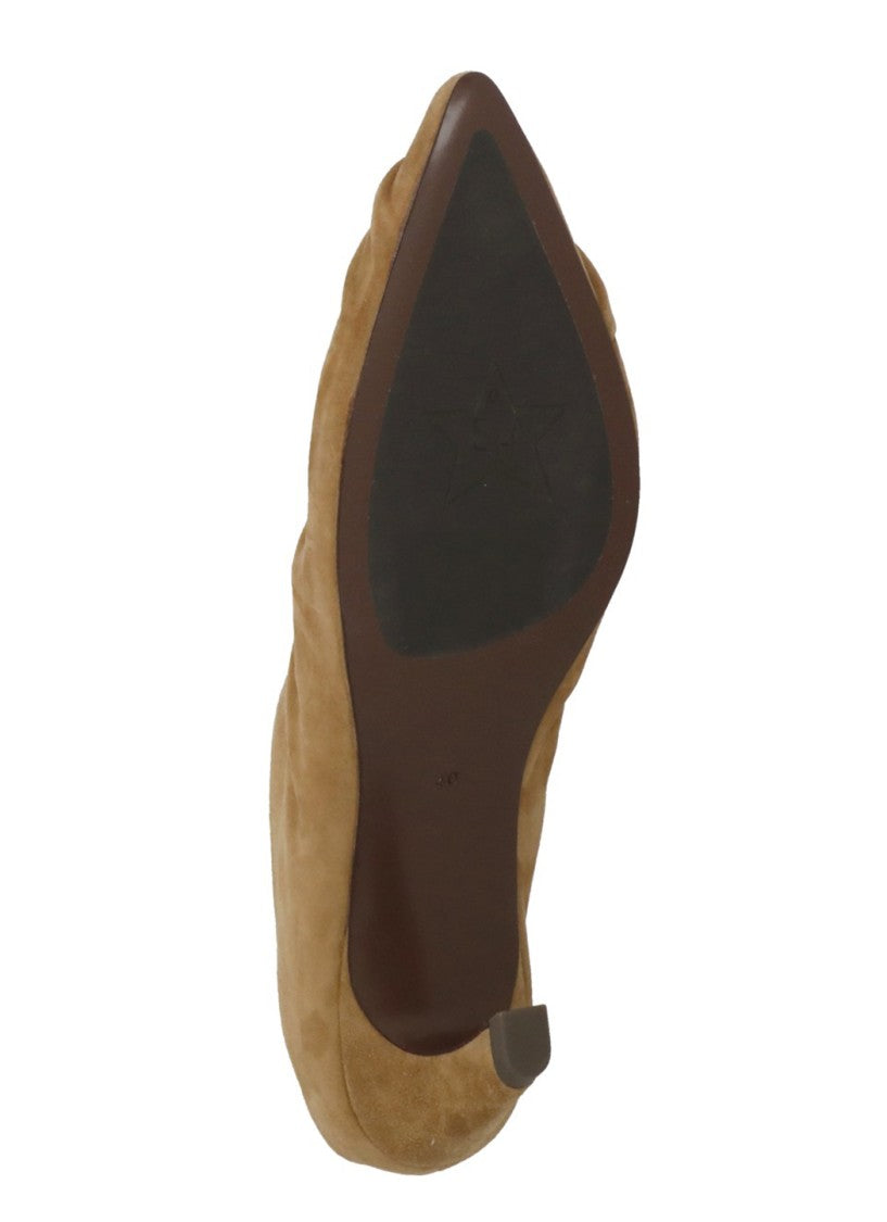 Ash Beige Viva Draped Suede Sabot