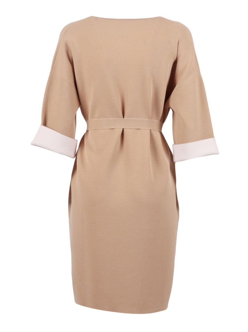 Kangra Cashmere Dual Tone Belted Coat
