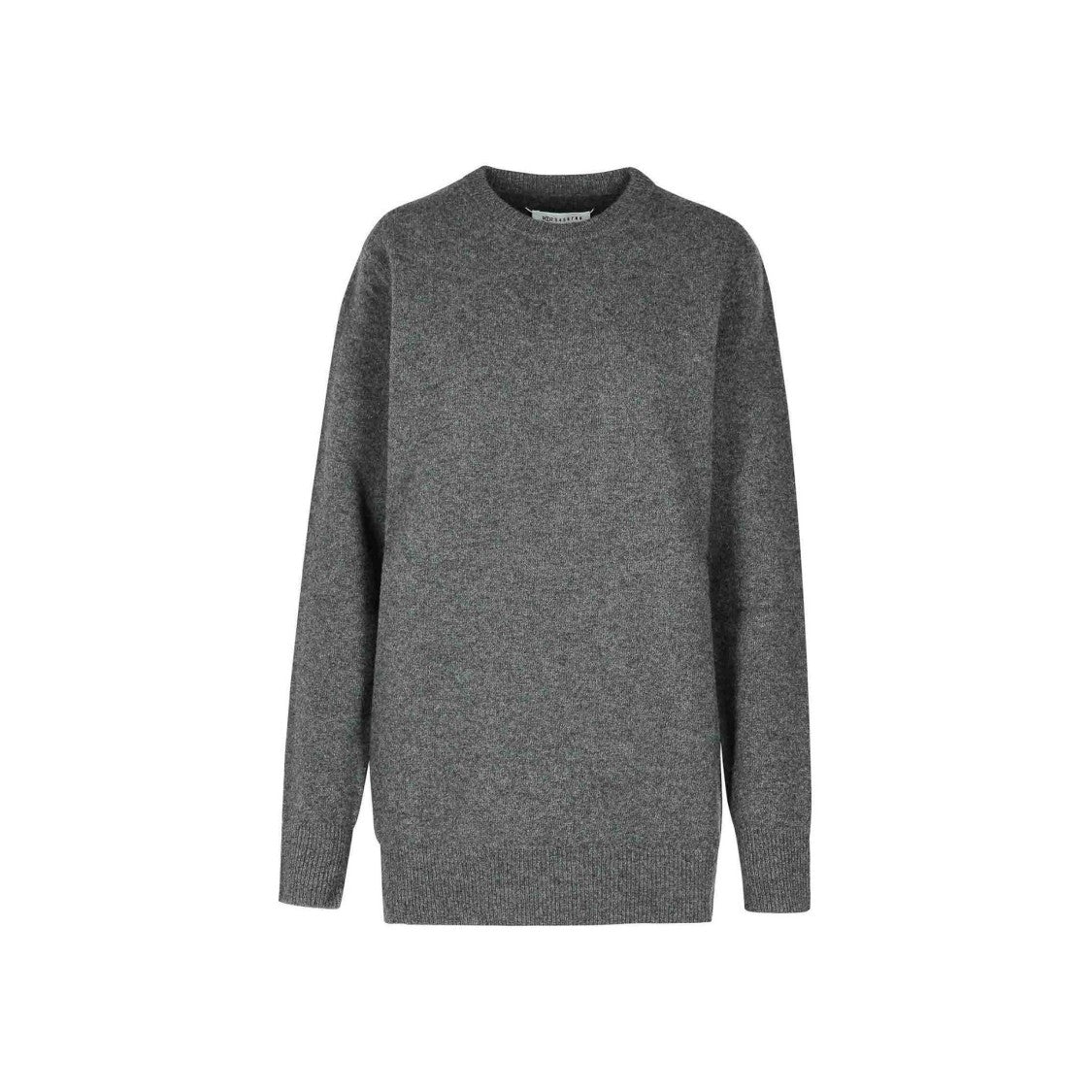 Maison Margiela Light Grey Wool Sweater With Classic Round Neck