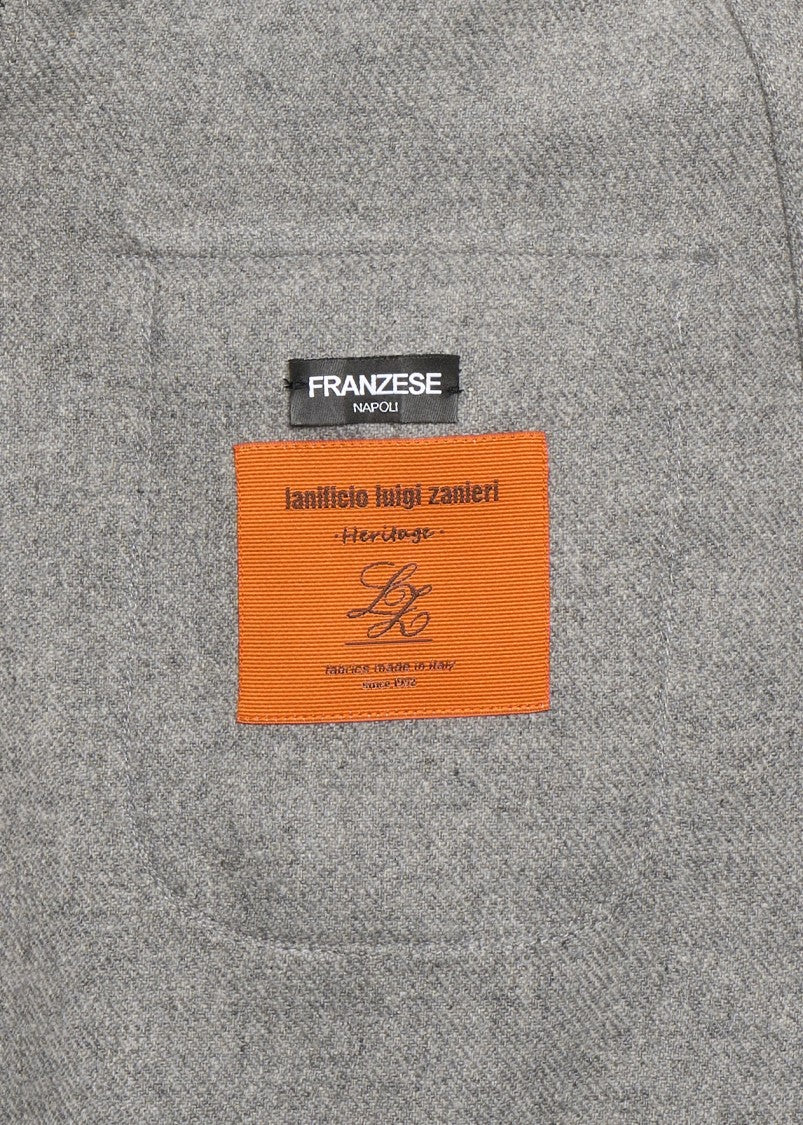 Franzese Collection Grey Wool Jacket With Classic Collar