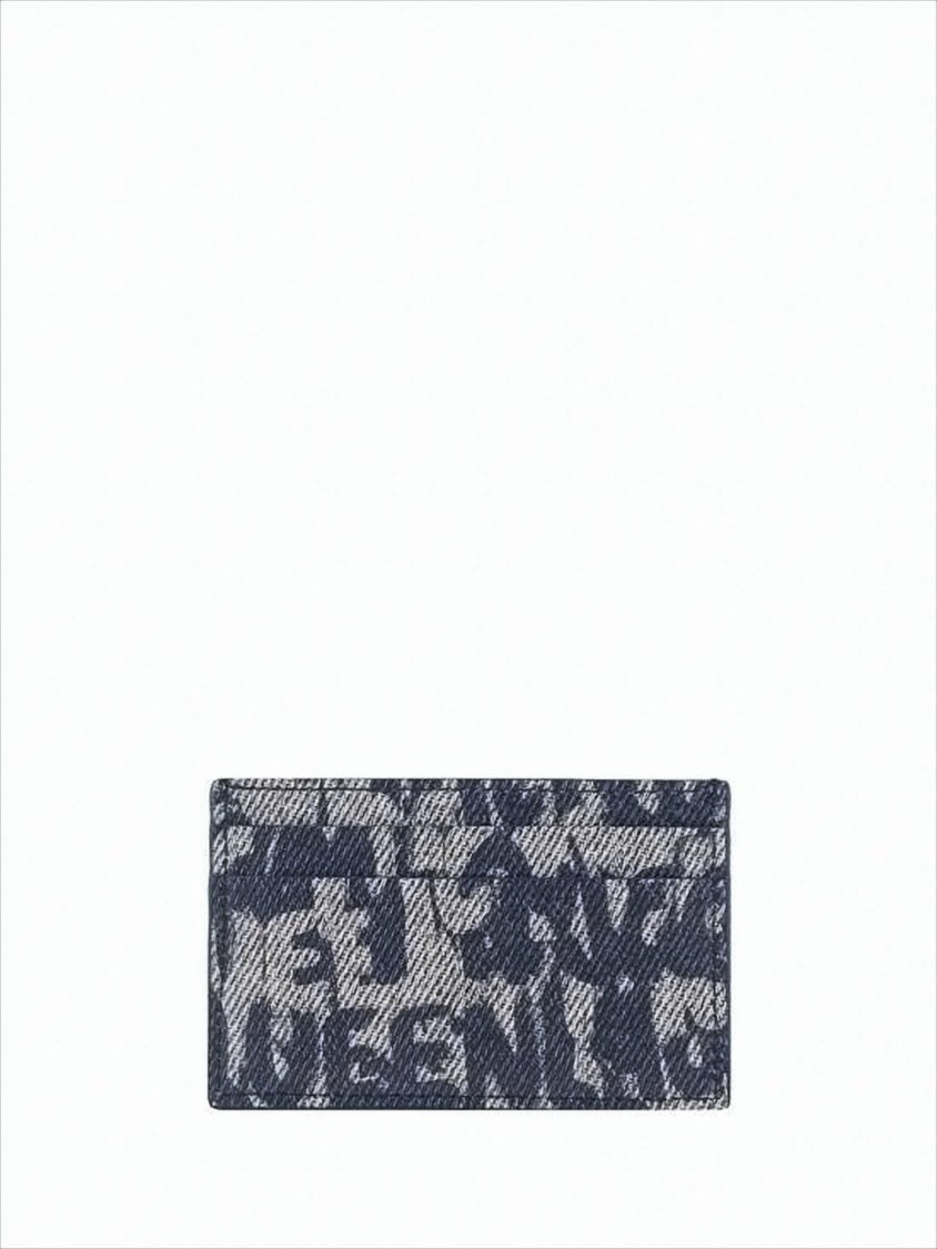 Alexander Mcqueen Textured Calf Leather Wallet With Abstract Lettering