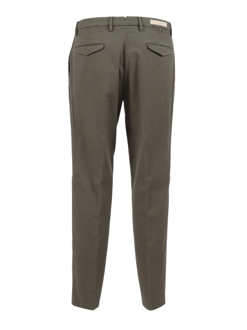 Briglia Green Tailored Pleated Straight-Leg Pants
