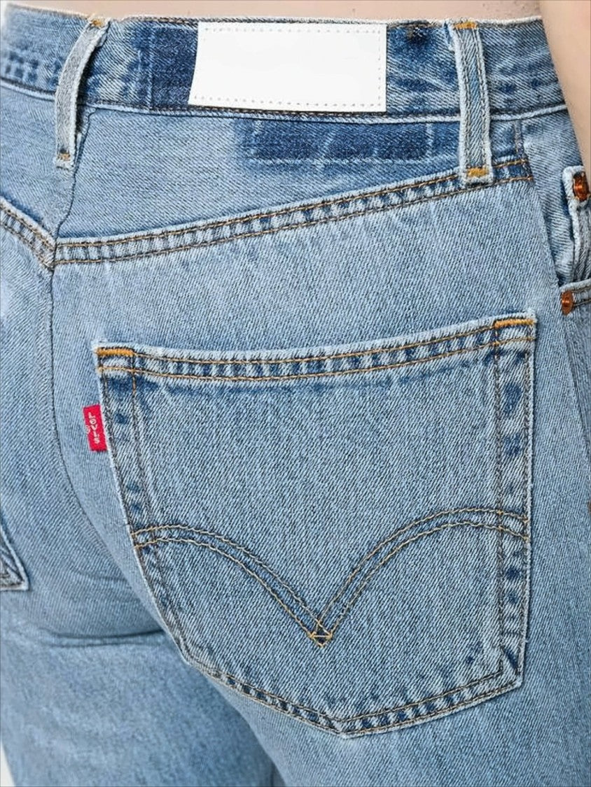 Re/Done Classic Light Blue Straight-Leg Denim Pants