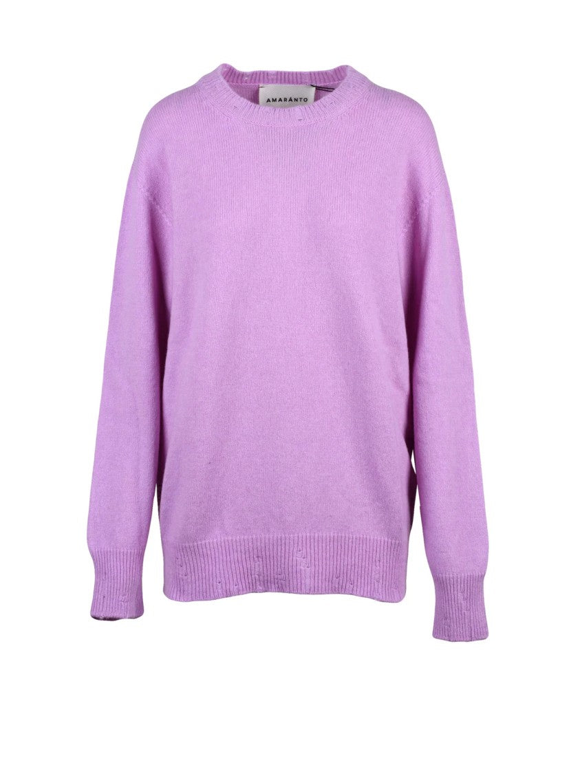Amaranto Amaranto Oversized Crew Neck Sweater With Ribbed Details