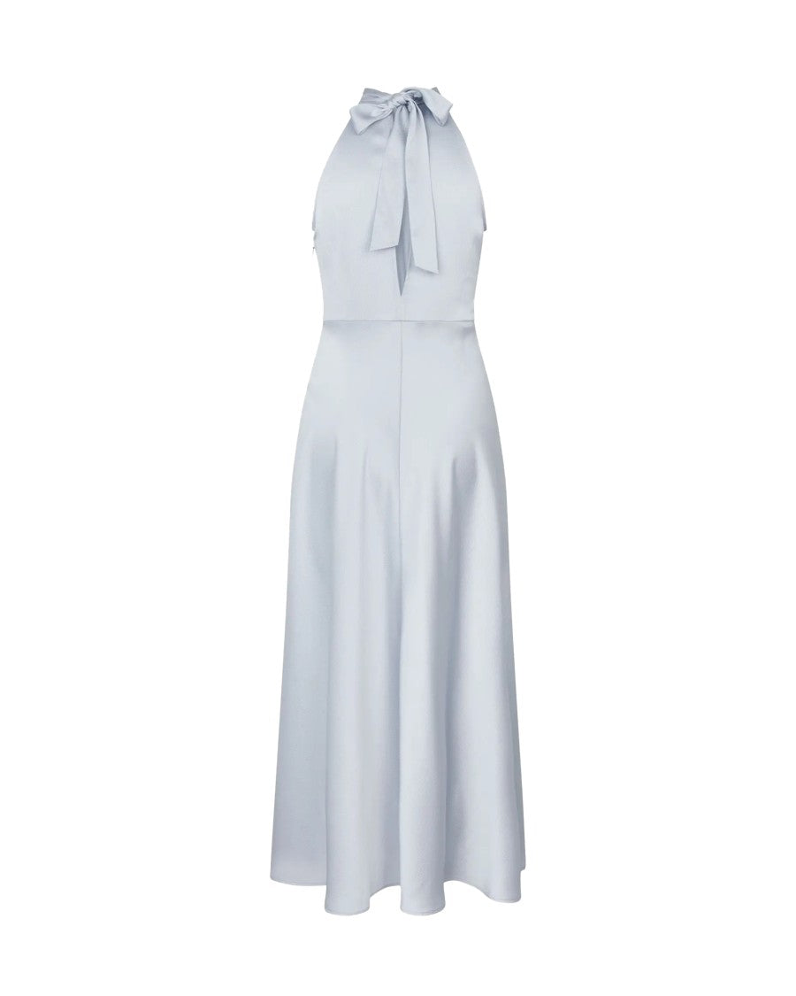 Samsøe Samsøe Midi Satin Dress With Flared Skirt And Halter Neckline