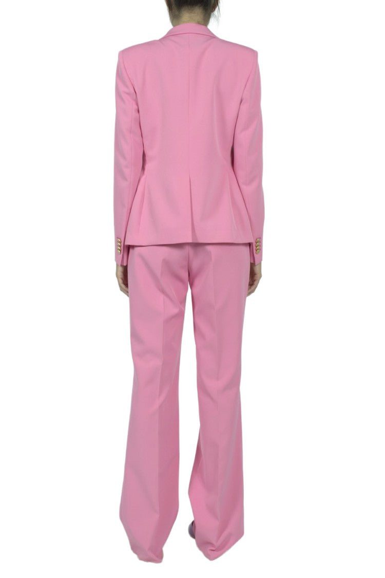 Tagliatore Pink Double-Breasted Polyester-Blend Suit