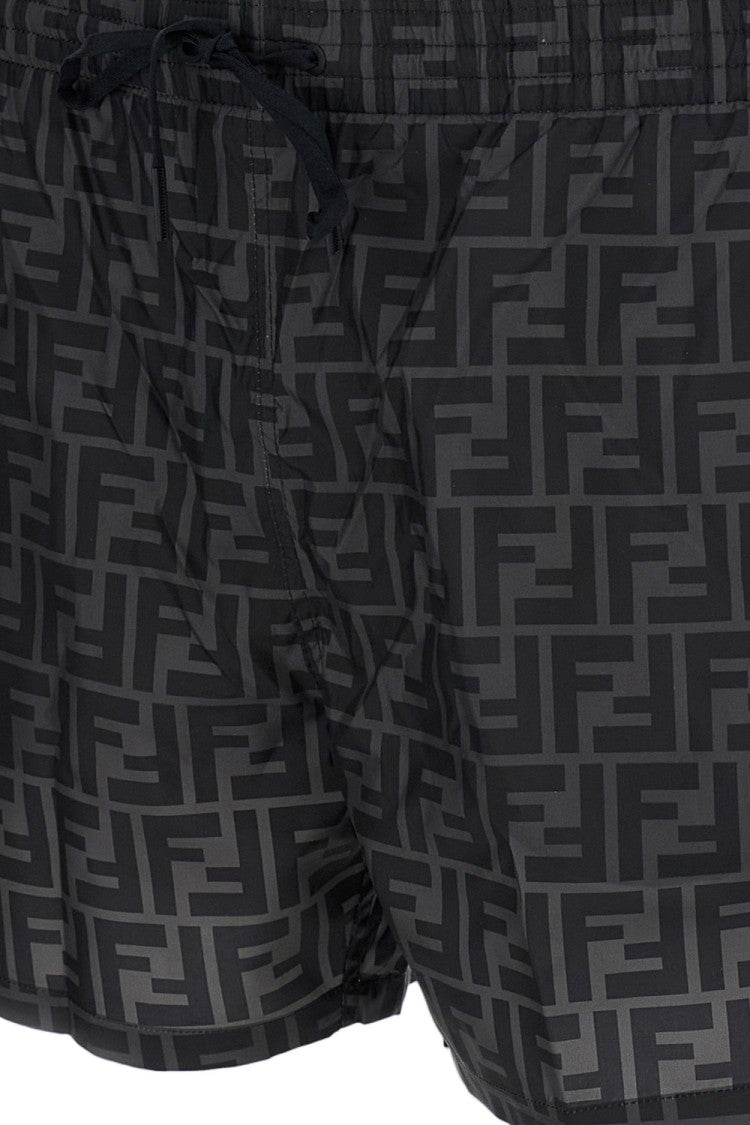 Fendi Boxer-Style Swim Shorts With Tonal 'Ff' Monogram