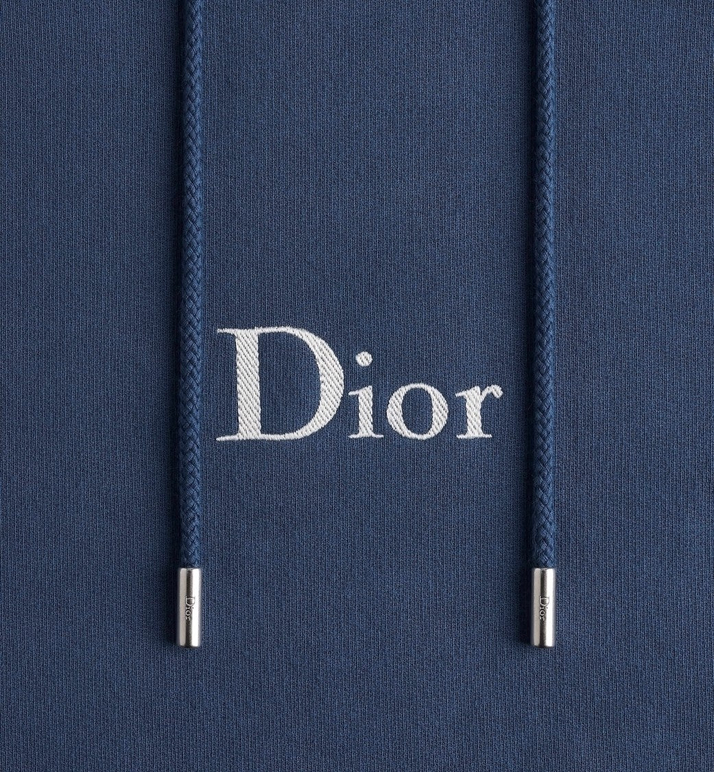 Christian Dior Minimalist Hoodie With Adjustable Drawstring And Embroidered Logo