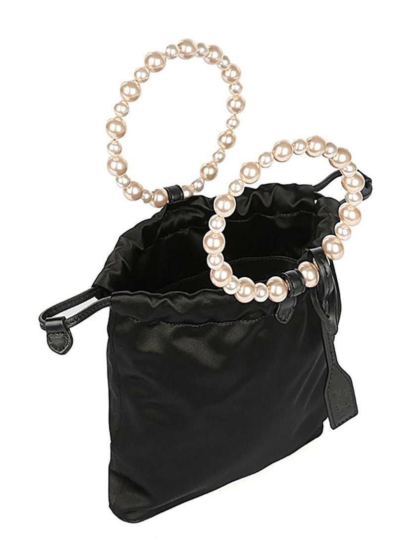 Moschino Black Moschino Handbag With Pearl Handle