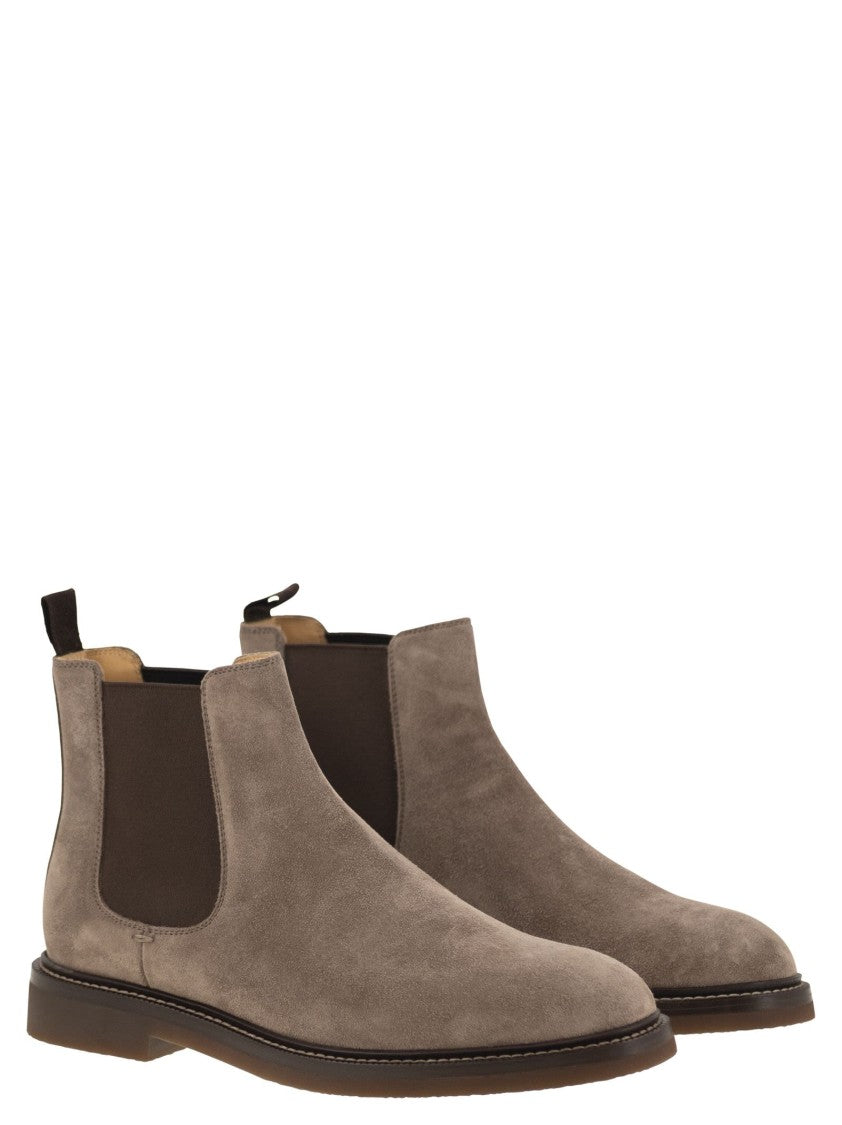 Brunello Cucinelli Chelsea Boot In Suede
