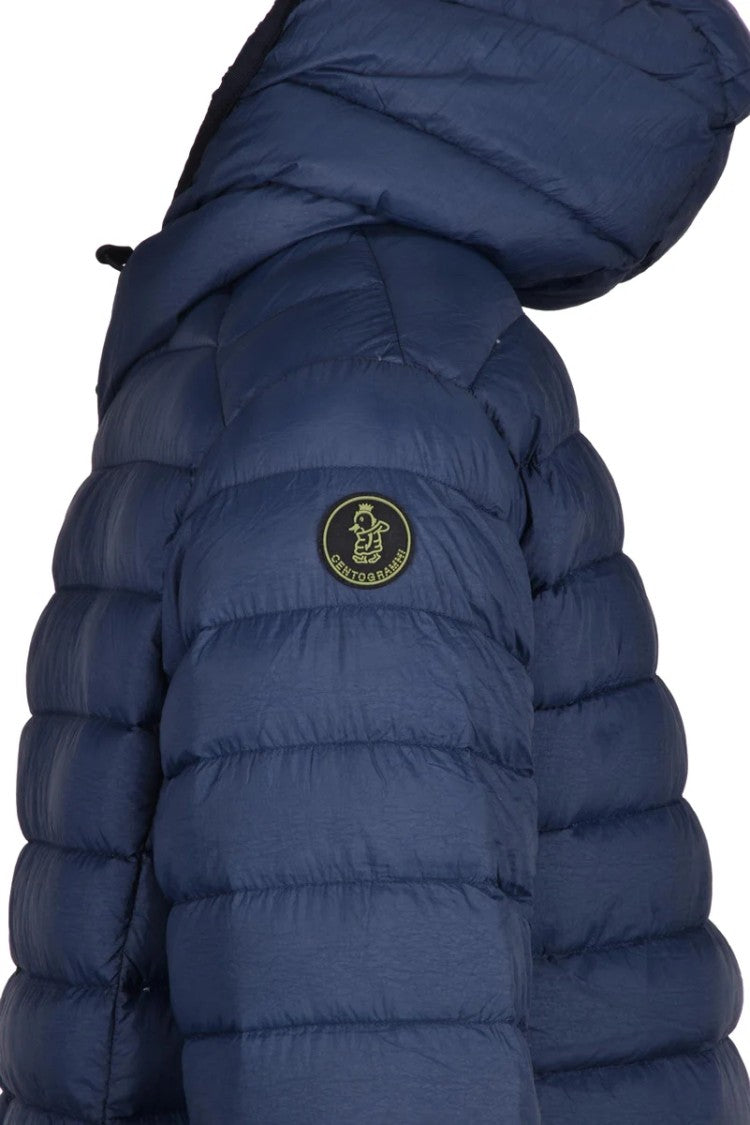 Centogrammi Nylon Down Jacket Zip Clip - Blue