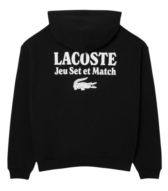 Lacoste Organic Cotton Fleece Sweatshirt With Tennis-Inspired Prints