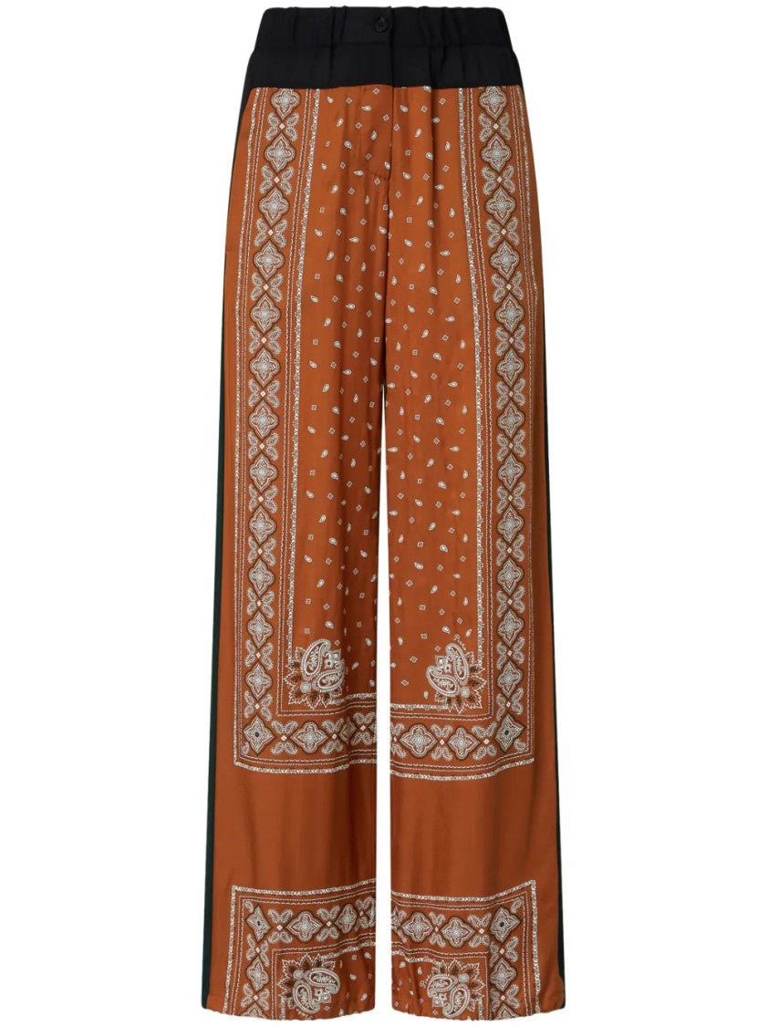 Pinko Wide-Leg Paisley Print Spirito Trousers