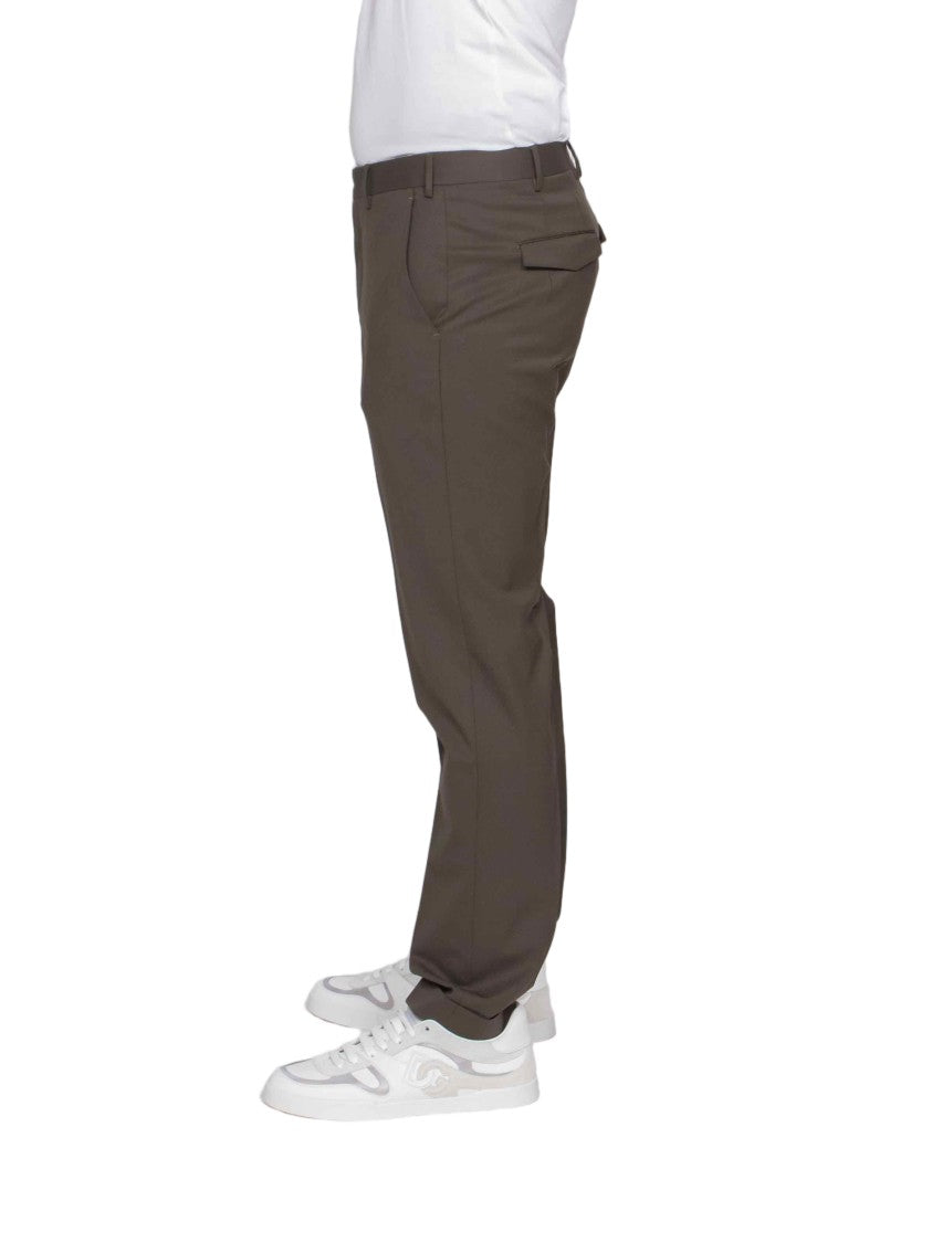 Pt Torino Slim Fit Tailored Trousers With Flat Front Design