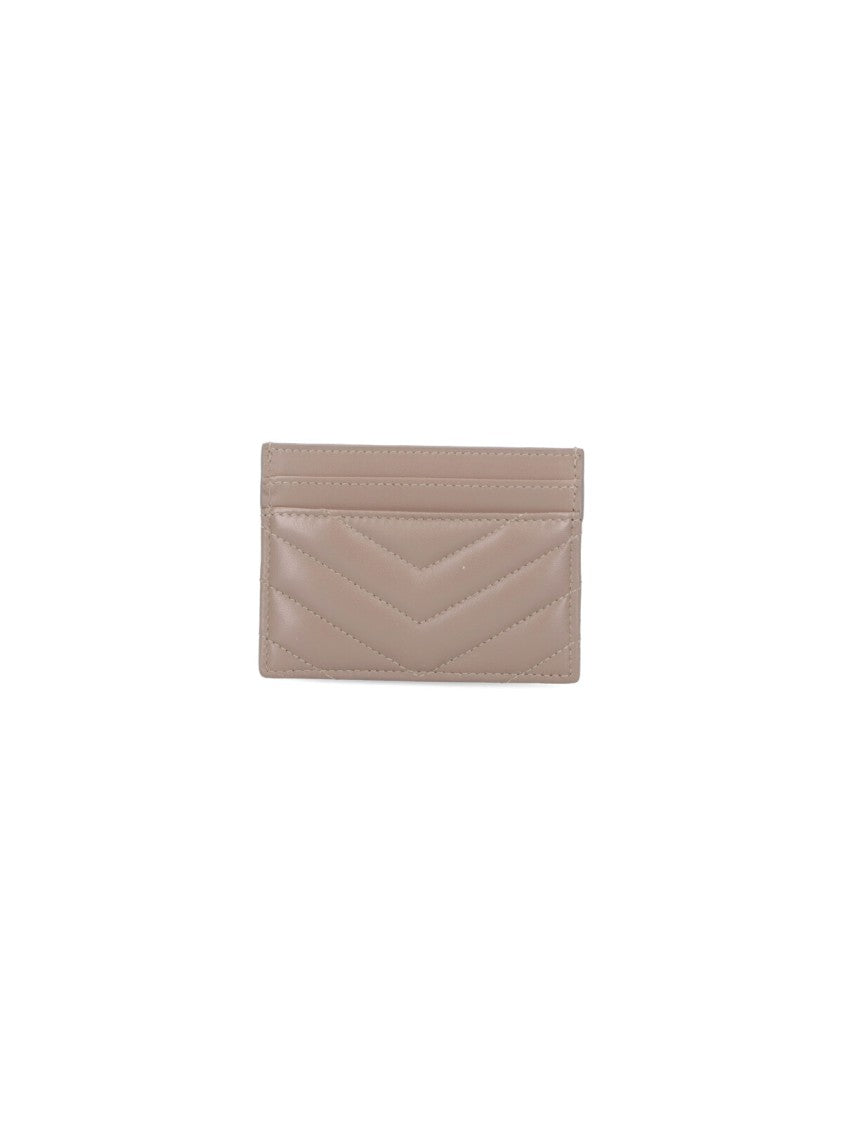 Saint Laurent Quilted Pink Wallet With Ysl Logo