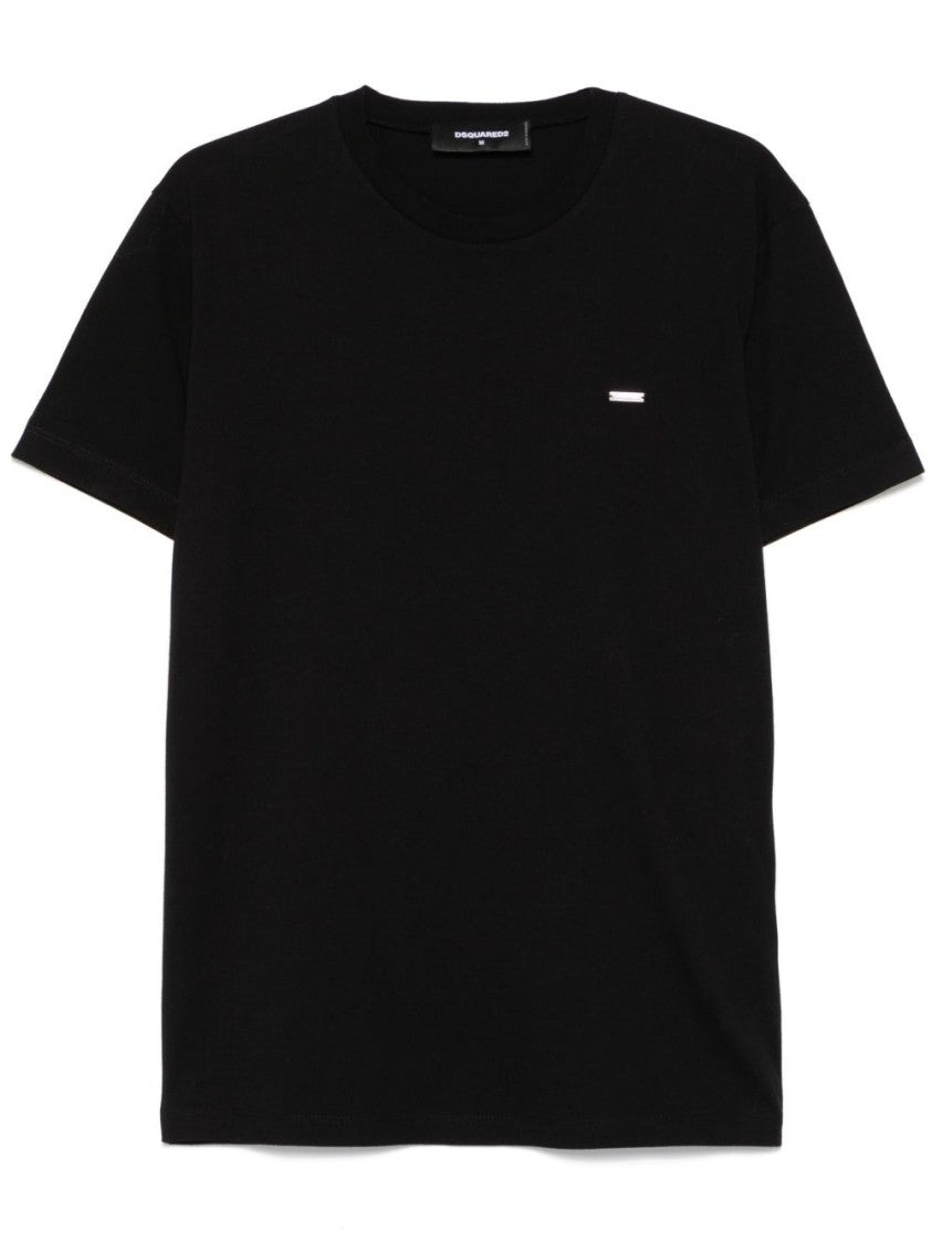 Dsquared2 Minimalistic Black Cotton T-Shirt With Subtle Detail