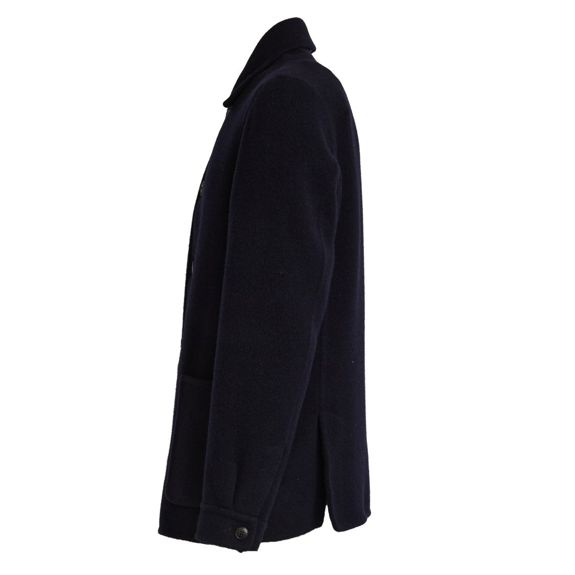 Fedeli Soft Wool Overshirt With Classic Collar And Button Closure