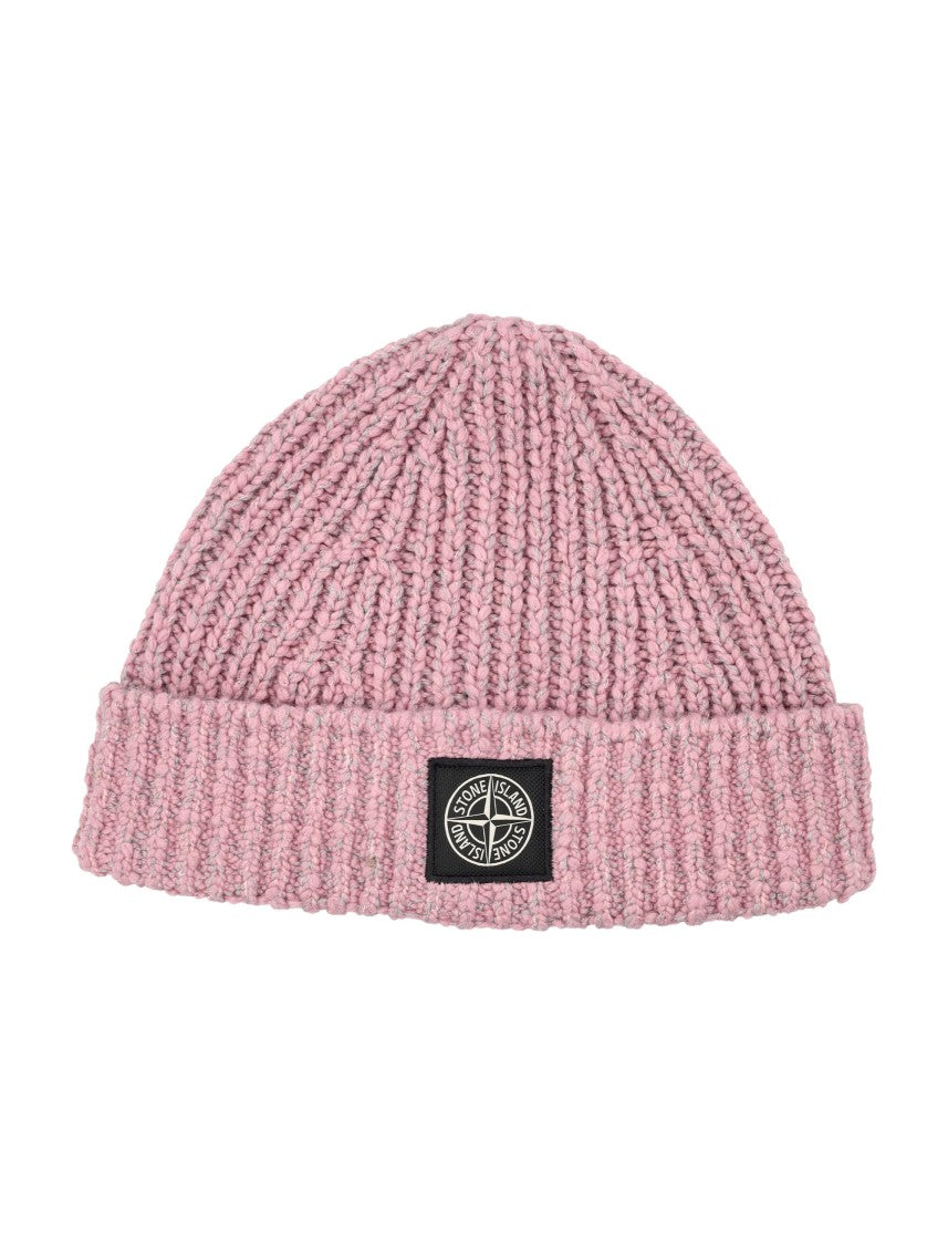 Stone Island Mouliné Wool Beanie With Compass Logo