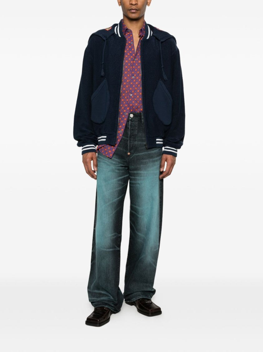 Kenzo Blue Silk And Nylon Lightweight Jacket