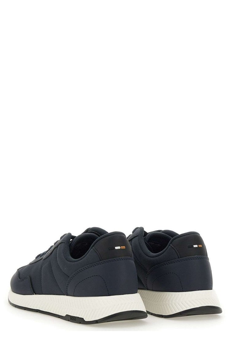 Boss Sporty Blue Sneakers With Streamlined Design