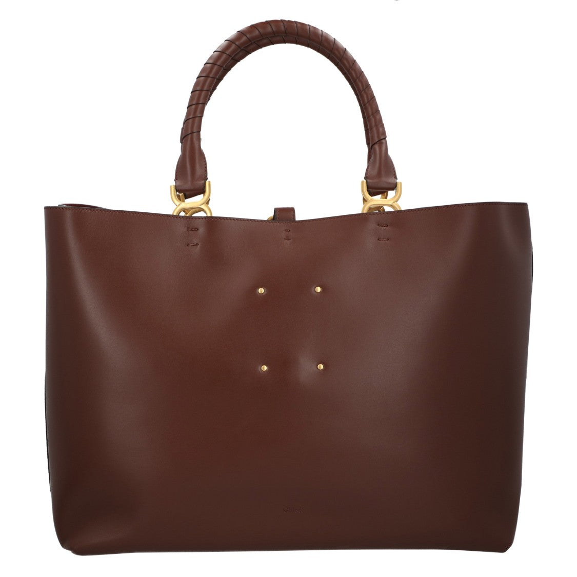 Chloé Marcie Large Leather Tote Bag Brown