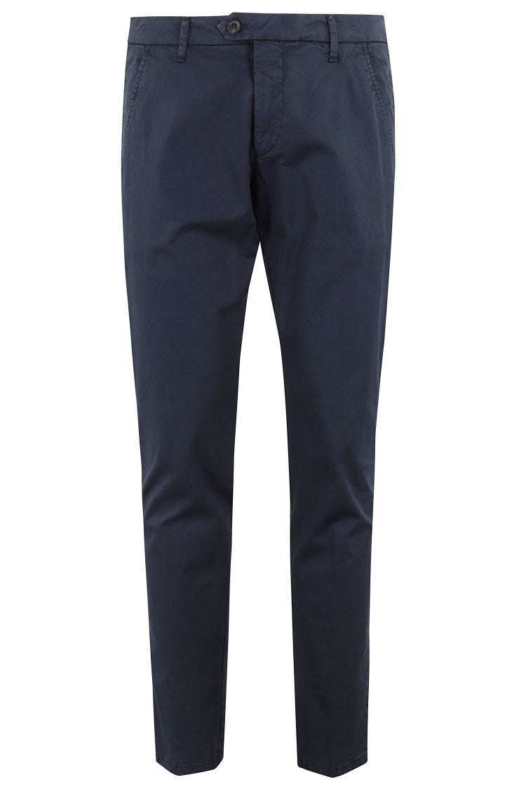 Roy Roger's Blue New Lola Side American Buttoned Cotton-Blend Trousers