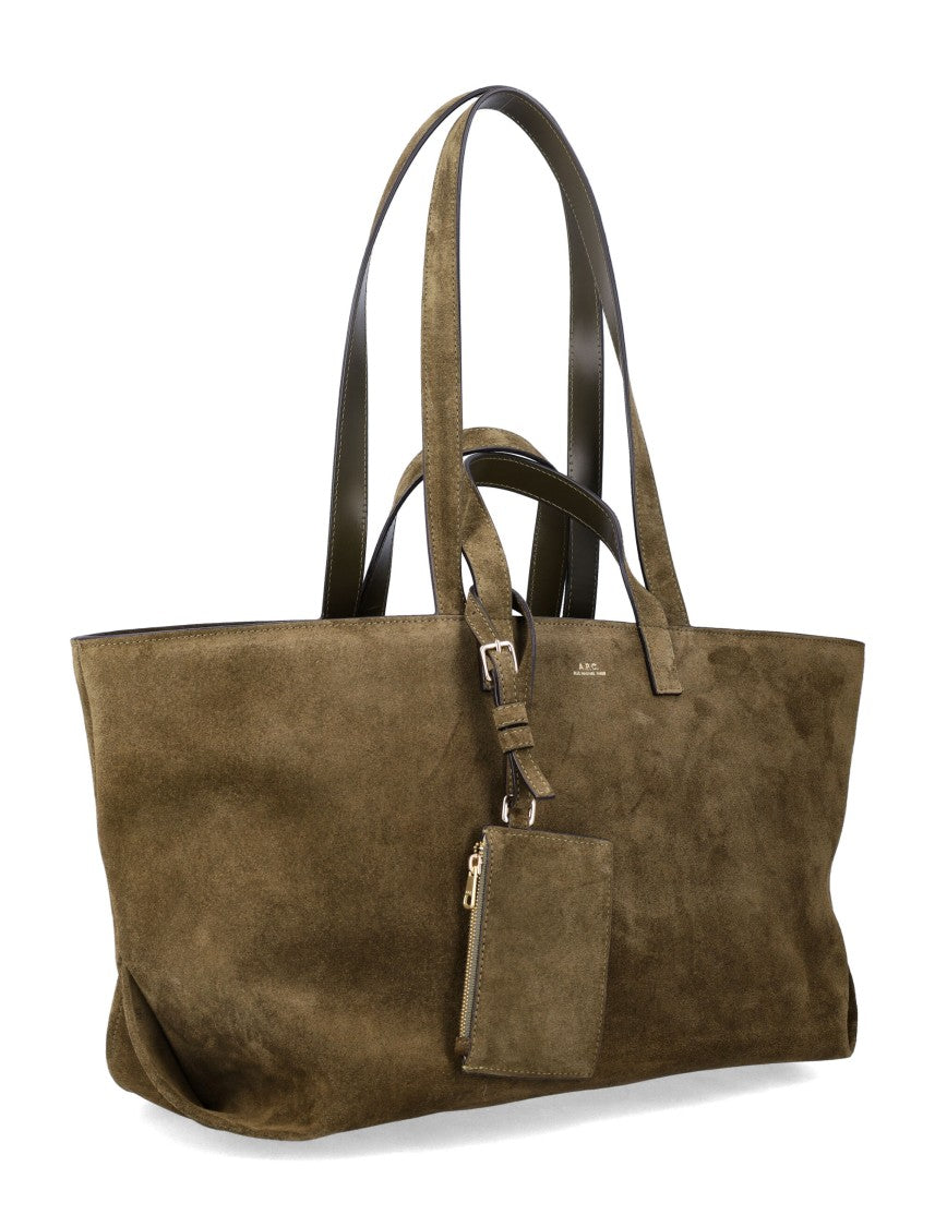 A.P.C. Suede Structured Handbag With Versatile Dual Handles