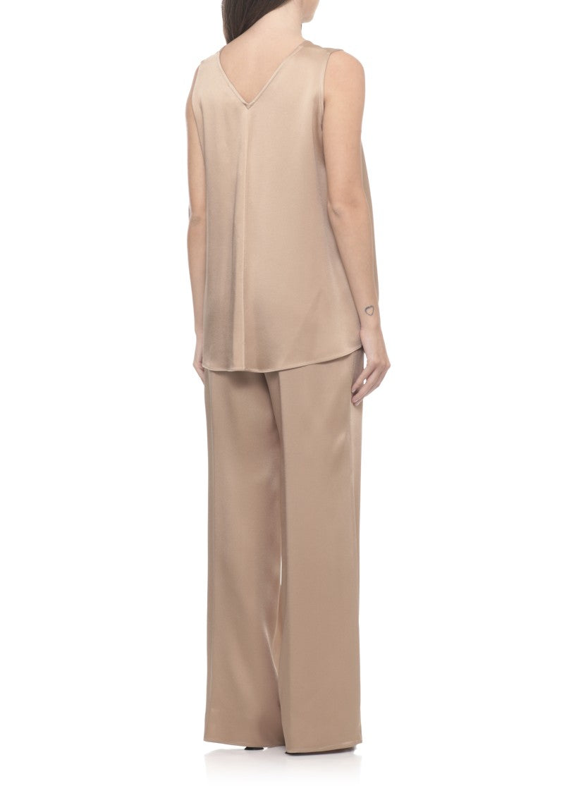 Antonelli Firenze Beige Bergamo Satin Tank Top