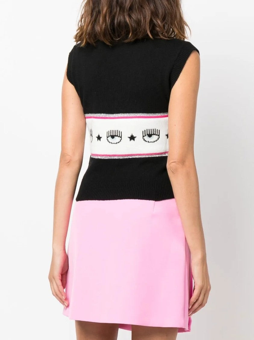 Chiara Ferragni Classic Knit Round Neck Long-Sleeve Sweater