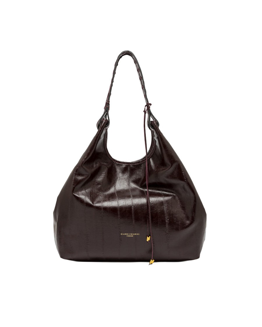Gianni Chiarini Antique Ruby Dua Eel Print Leather Tote Bag
