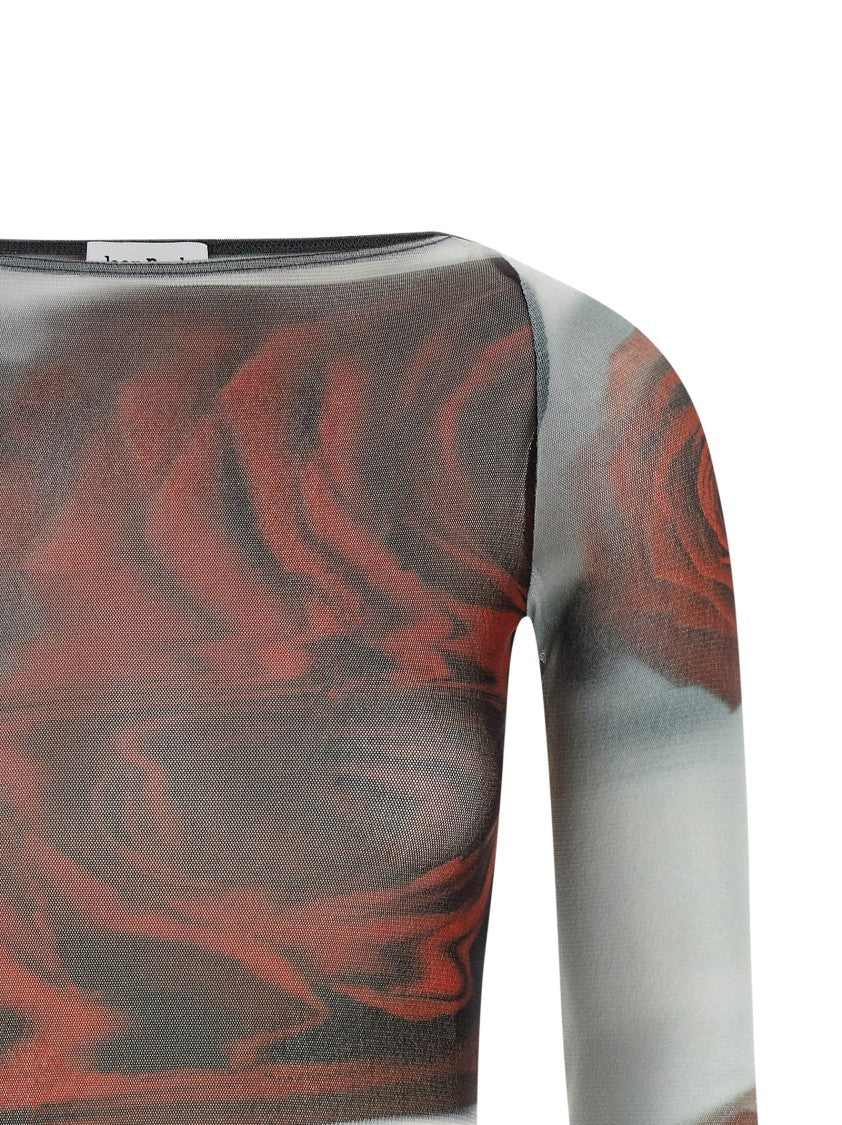 Jean Paul Gaultier 'The Red Blurry Roses' Top