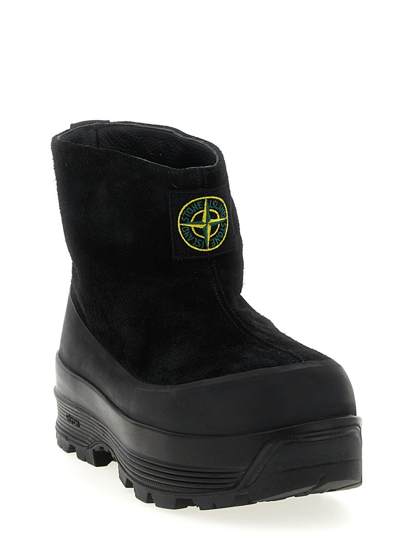 Stone Island Black Suede Ankle Boots