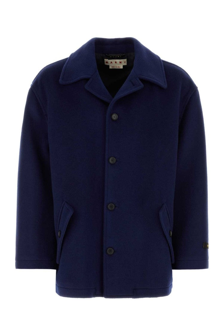 Marni Blue Wool Blend Coat