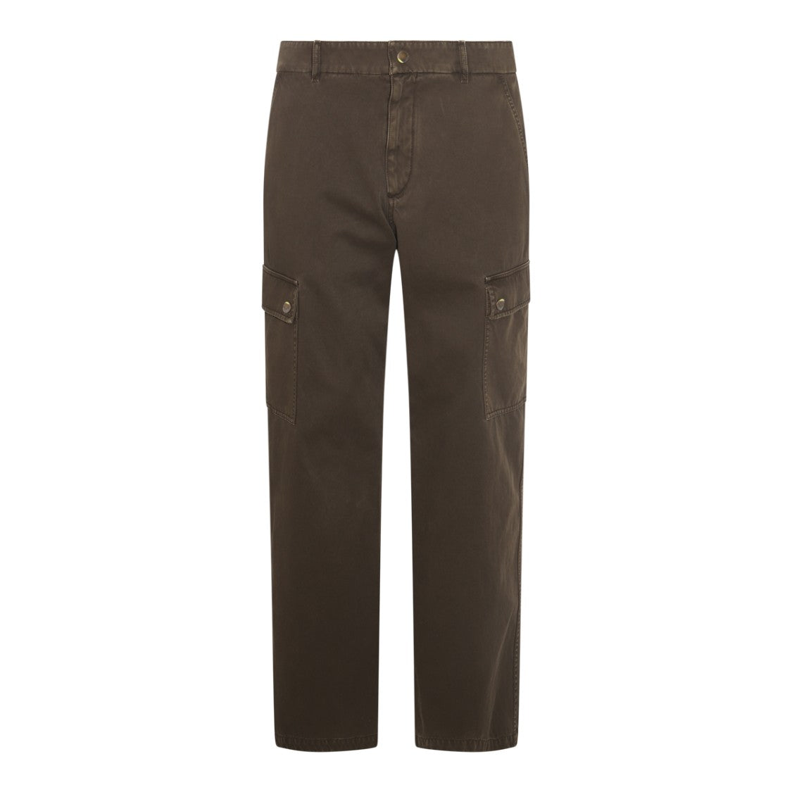 Burberry Brown Cotton Pants With Multipocket Design And Structured Silhouette