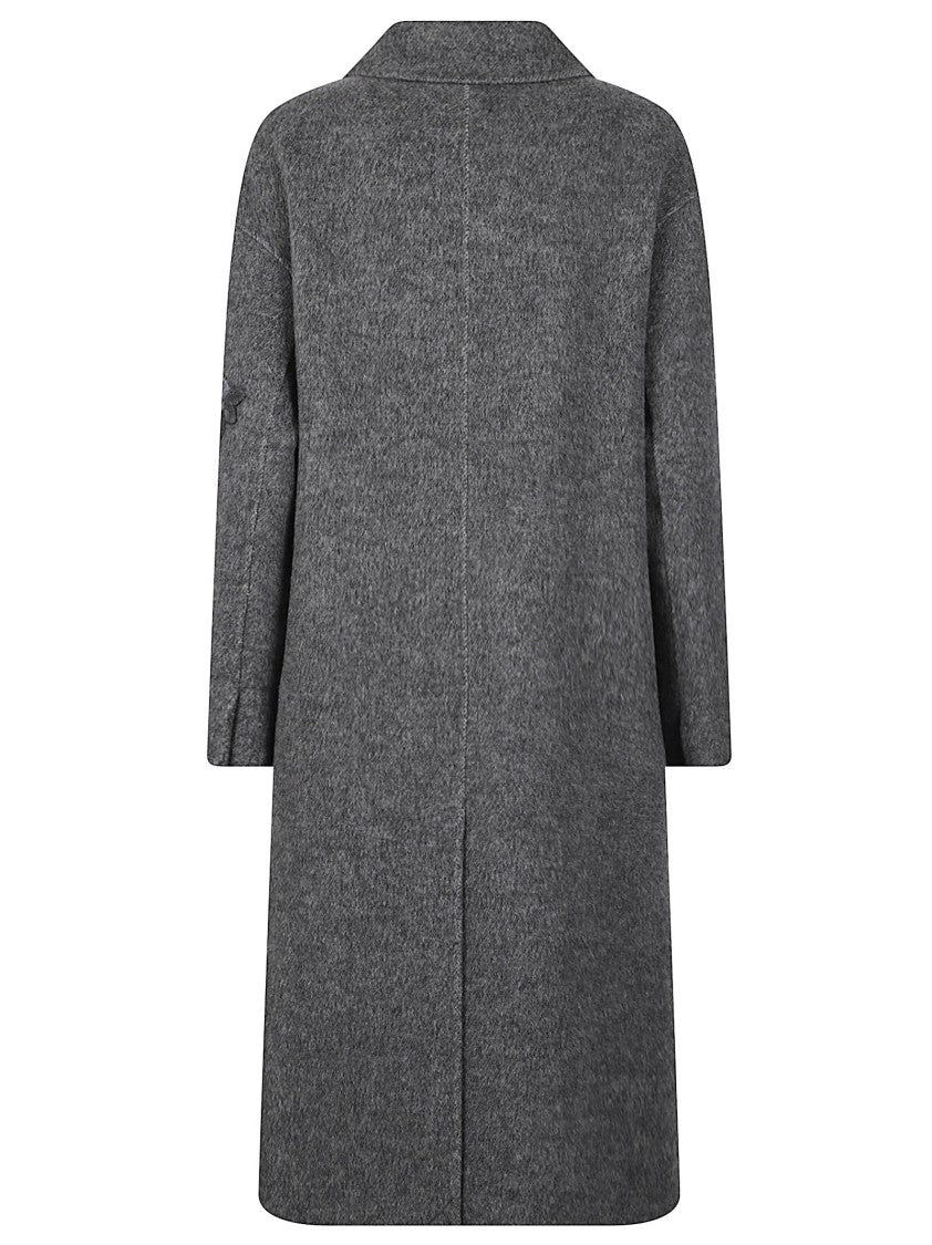 Ermanno Firenze Double-Breasted Tailored Wool-Blend Coat
