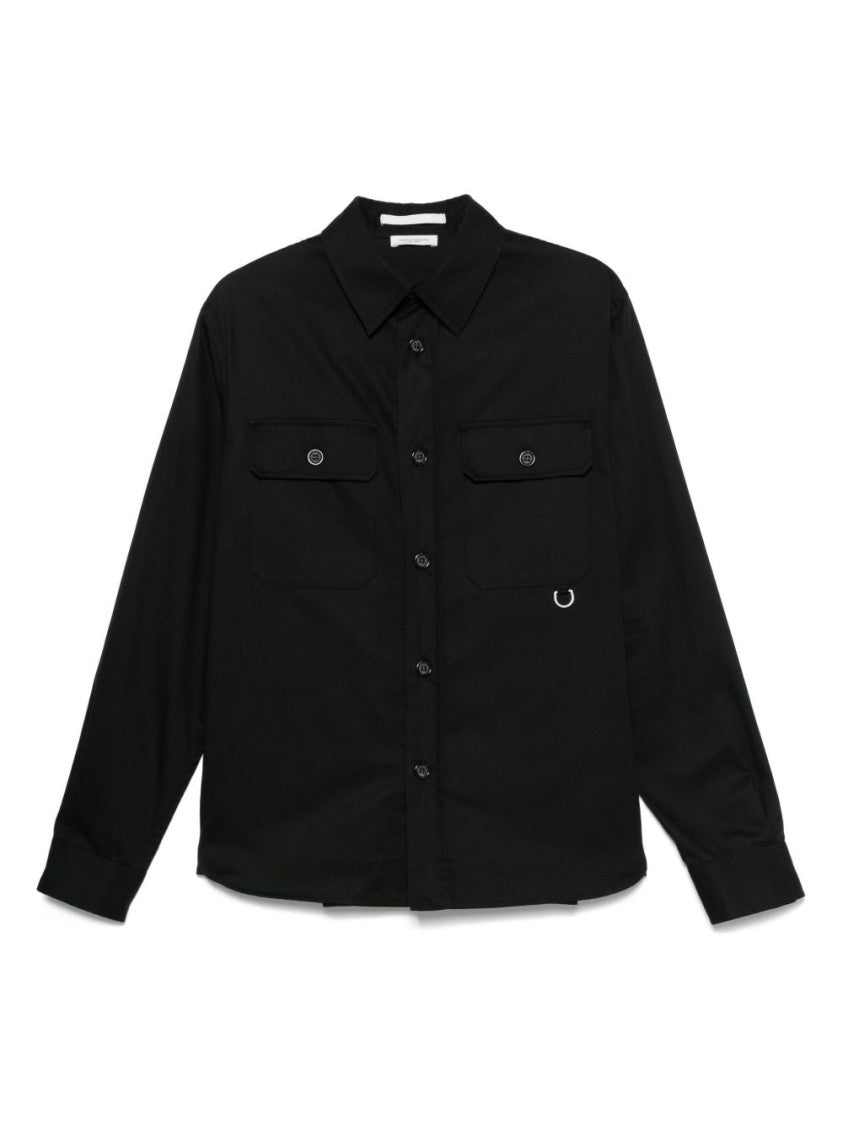 Paolo Pecora Brushed Finish Black Gabardine Shirt