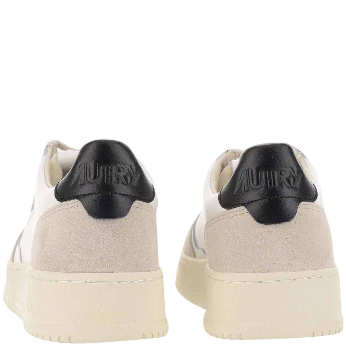 Autry White Black Medalist Low Leather Suede Sneakers
