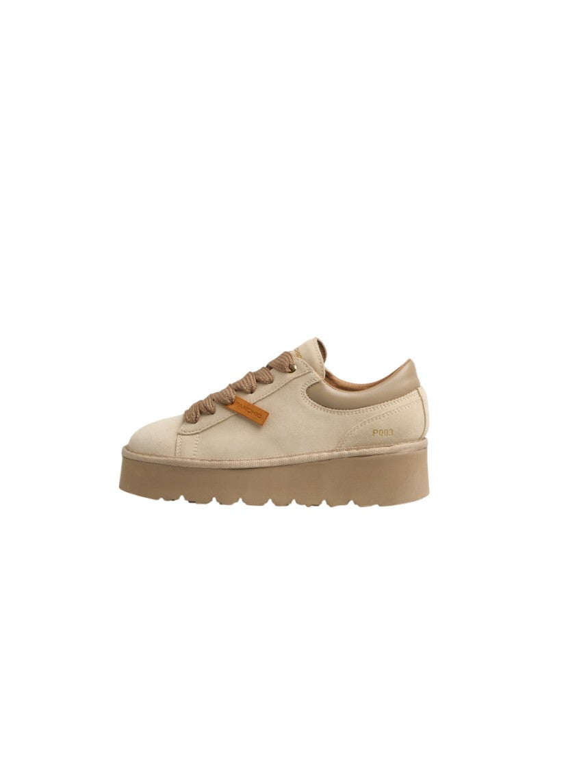 Panchic Beige Leather Low-Top Sneakers Sole