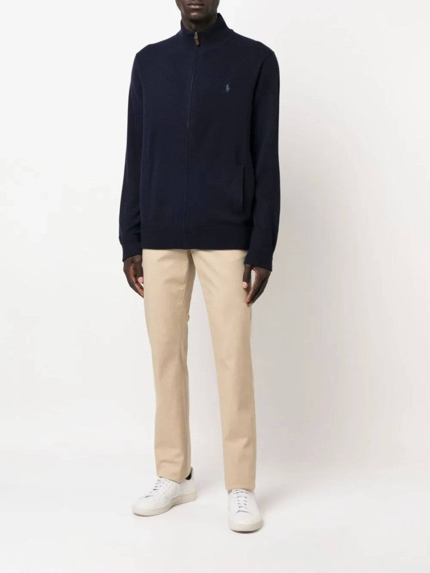 Polo Ralph Lauren Full Zip Jacket With High Collar And Minimalist Design