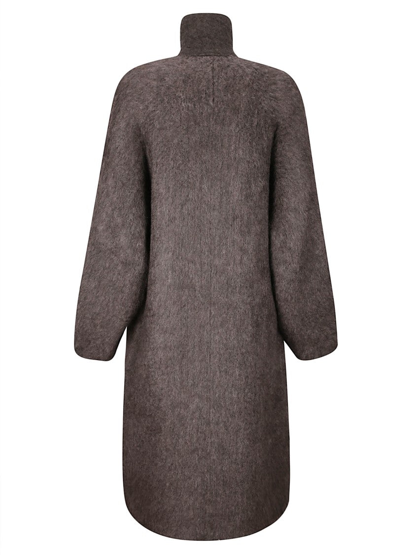 Boboutic Double-Breasted Knit Coat With Textured Finish