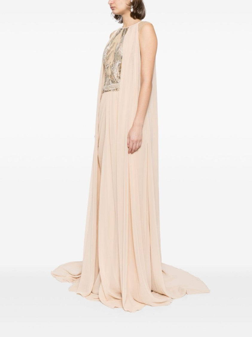 Saiid Kobeisy Pleated Dress With Cape
