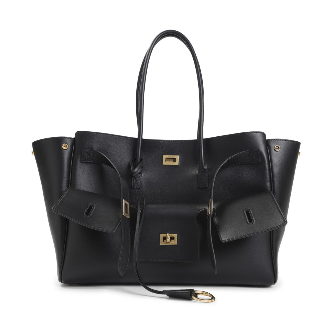 Balenciaga Structured Black Calf Leather Handbag
