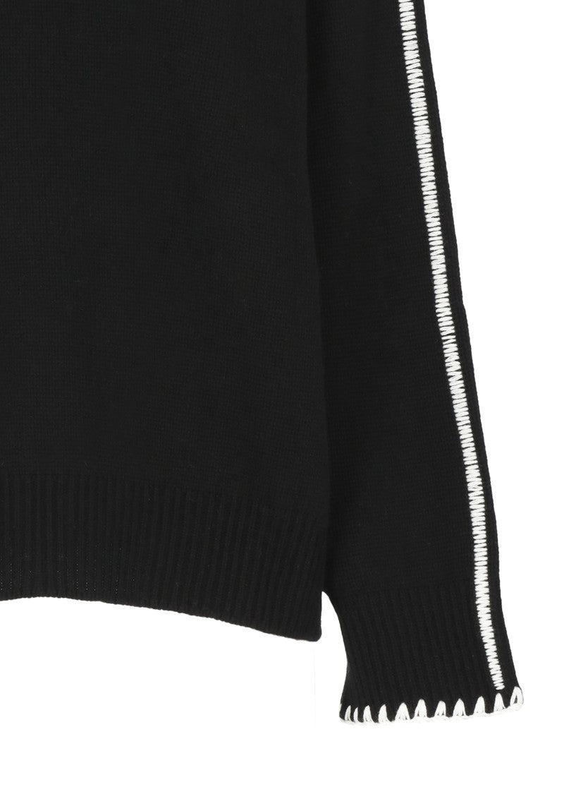 Oliver Lattughi Black Cashmere Crew Neck Sweater