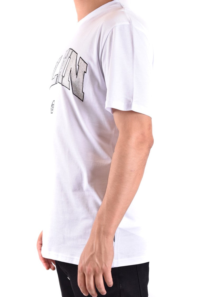 Philipp Plein Graphic Print Cotton T-Shirt Crew Neckline