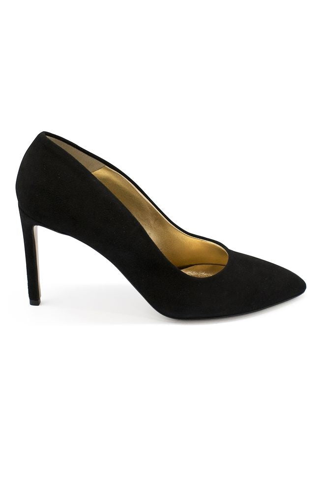 Walter Steiger Black Suede Pumps With Pointed Toe