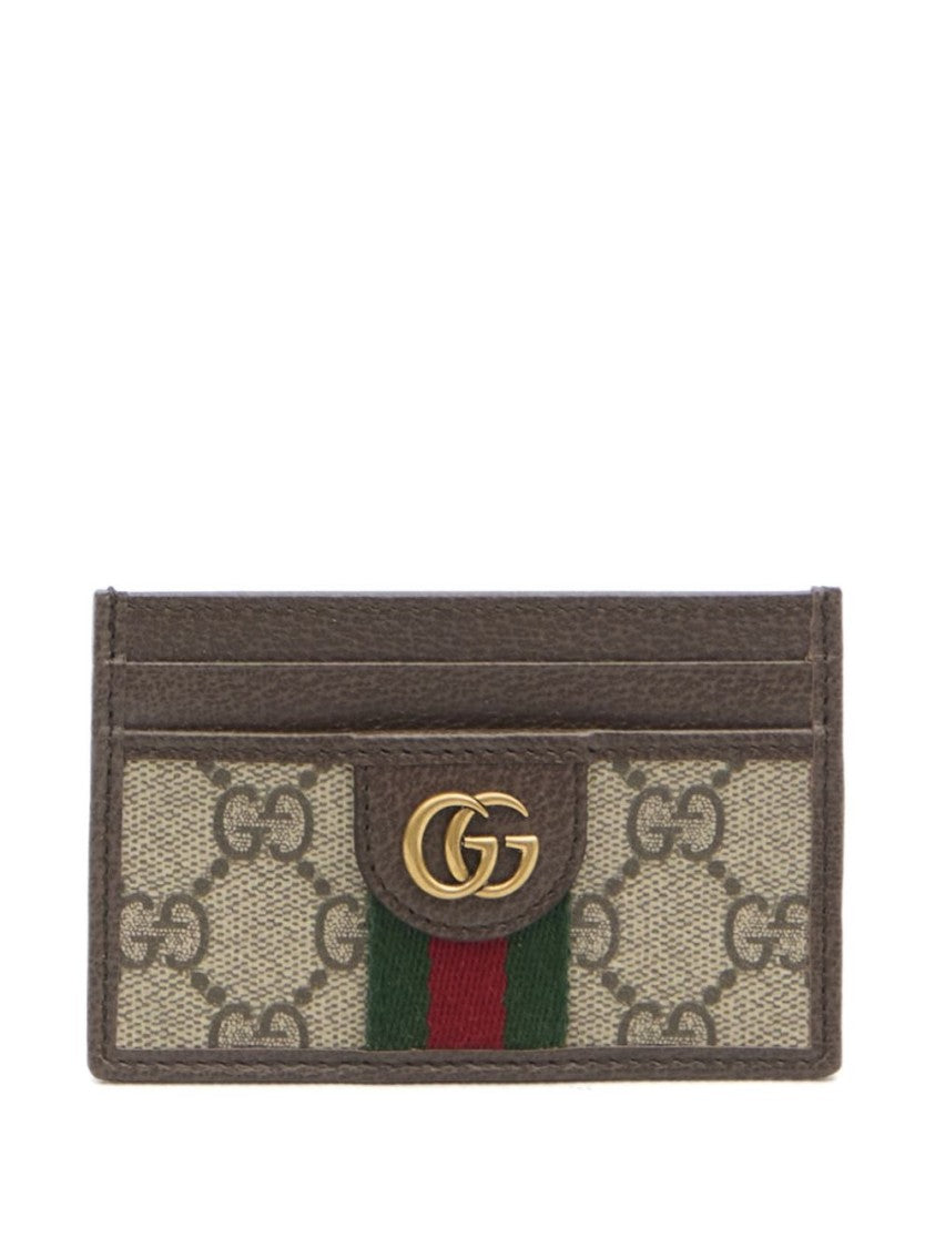 Gucci Slim Cardholder Wallet In Beige Monogram Canvas