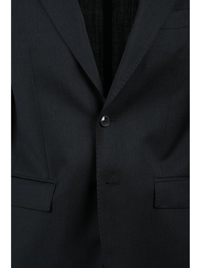 L.B.M. 1911 Black Virgin Wool Rounded Jacket