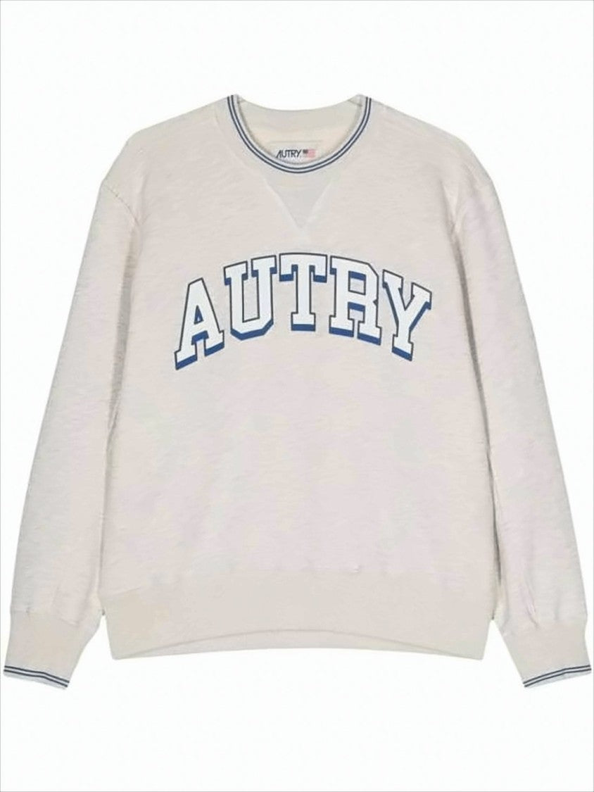 Autry Light Beige Long-Sleeve Sweatshirt With Logo Detailing