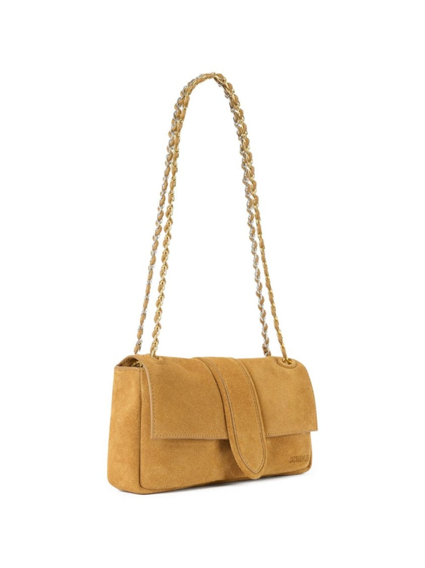 Jacquemus Camel Brown Suede Interwoven Chain Bag